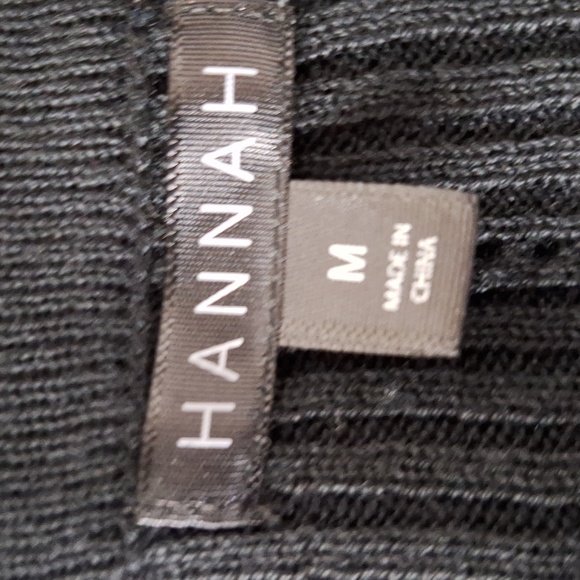 Hannah Black Whimsigoth Open Knit Long Sleeve Pullover Hi-Low Sweater Size M - Picture 11 of 12